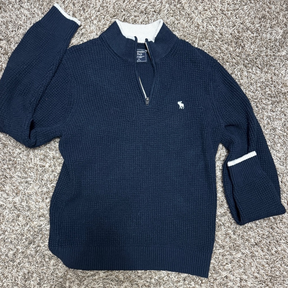 Men's Navy Blue Half-Zip Sweater